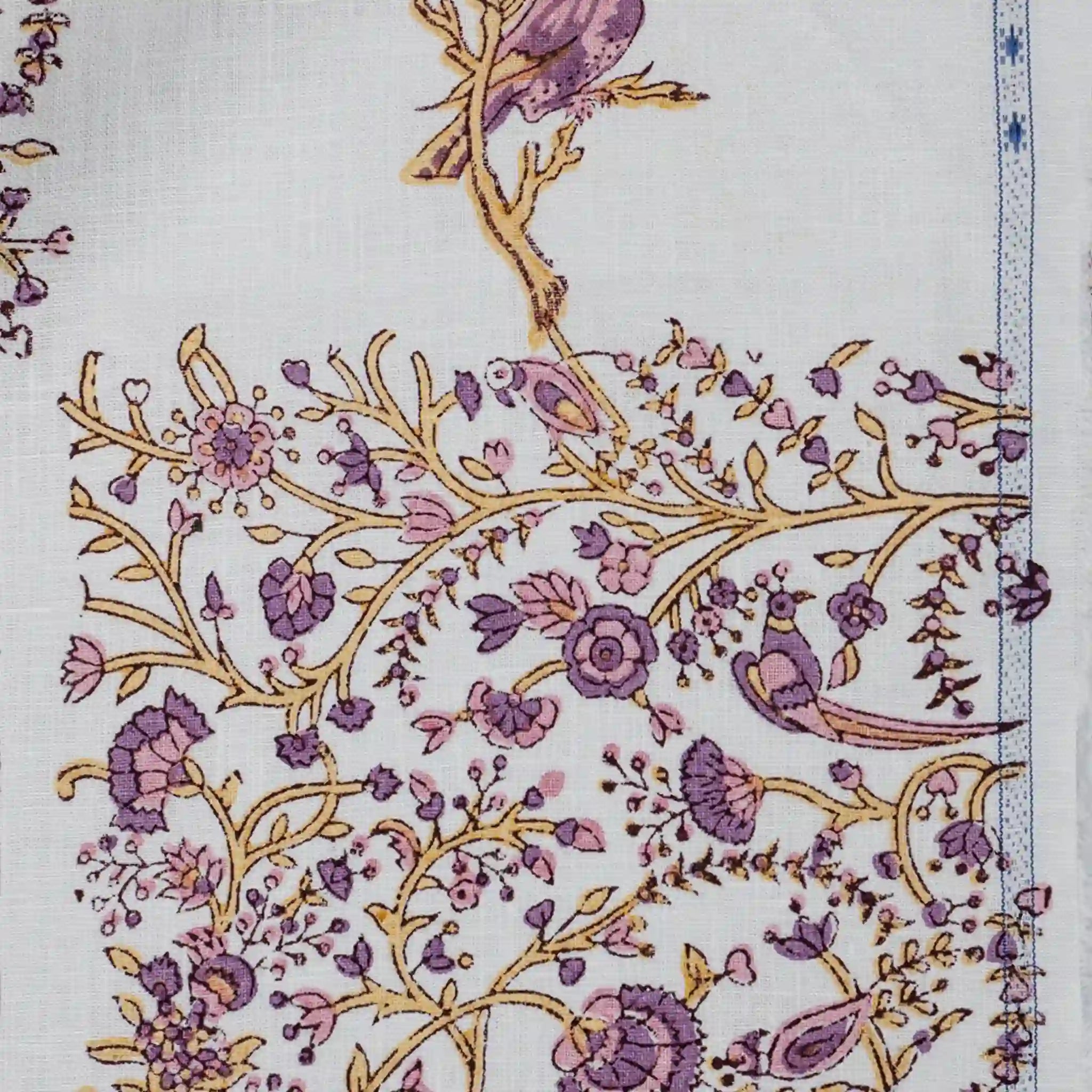 Wild Briar White Linen Fabric by the Yard