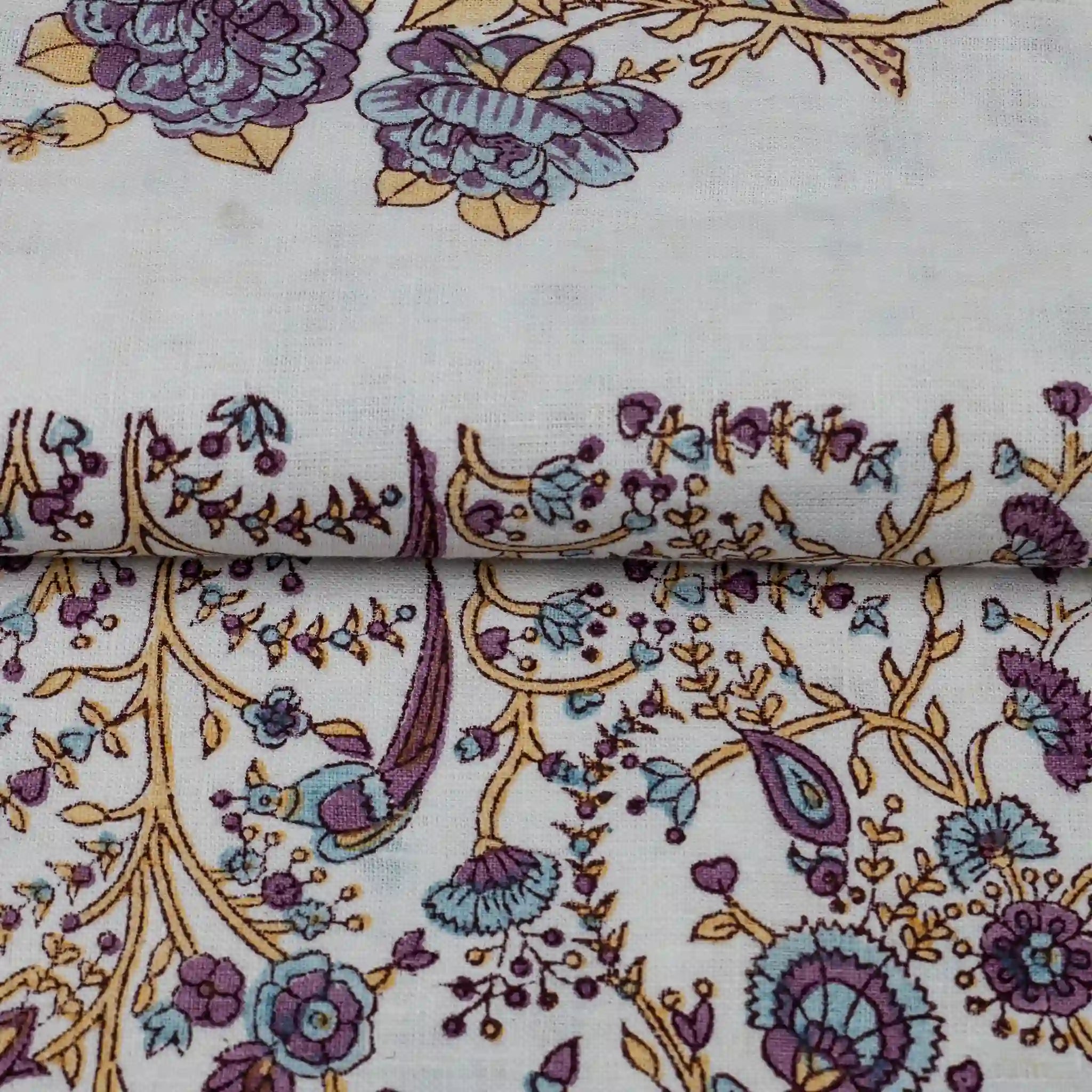 Wild Briar White Linen Fabric by the Yard