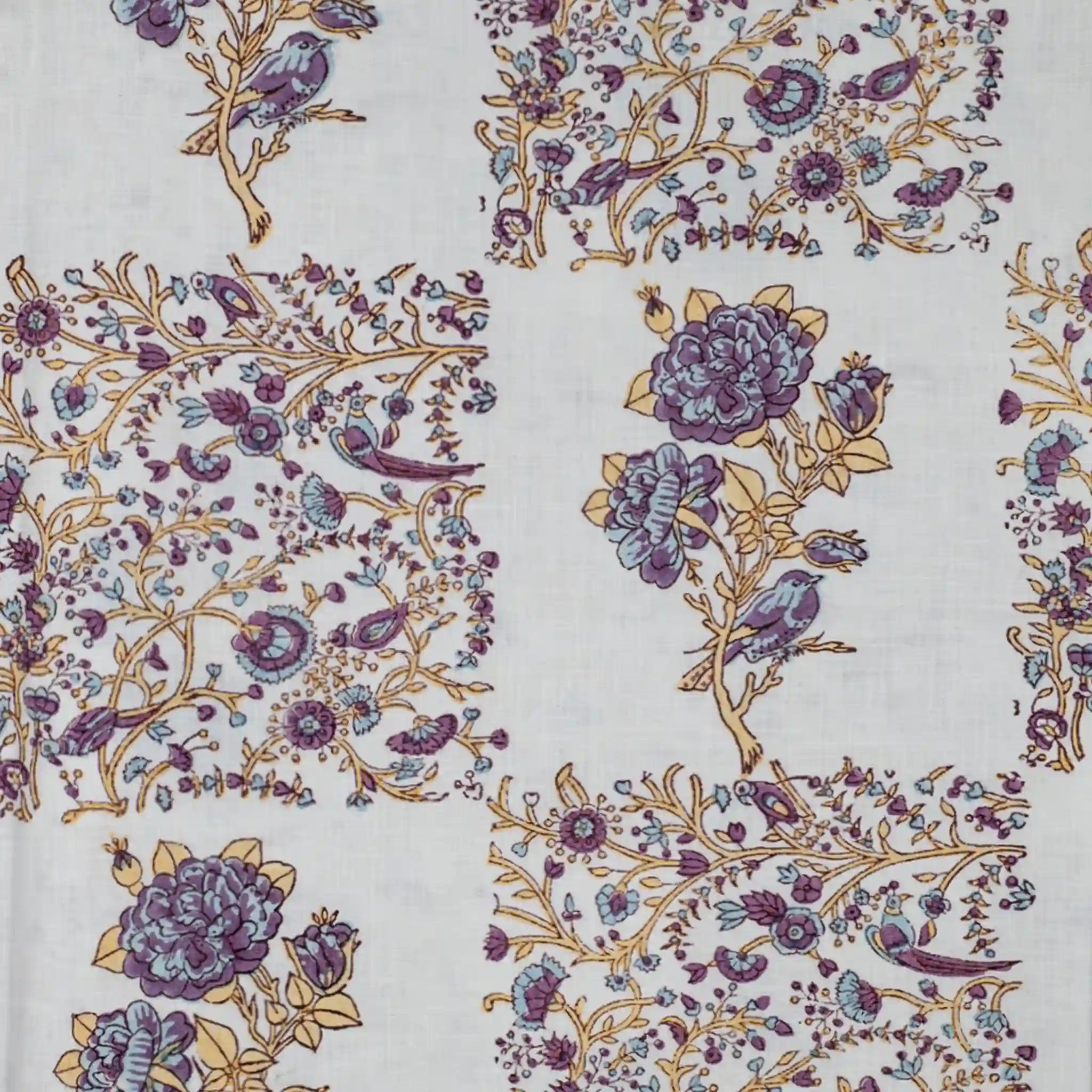 Wild Briar White Linen Fabric by the Yard