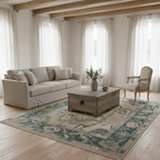 Wild Rose Hand-Knotted Wool Oushak Rug Hand-Knotted