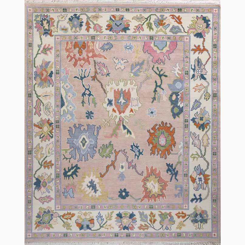 Zinnia Hand-Knotted Wool Oushak Rug 12' x 18' Hand-Knotted