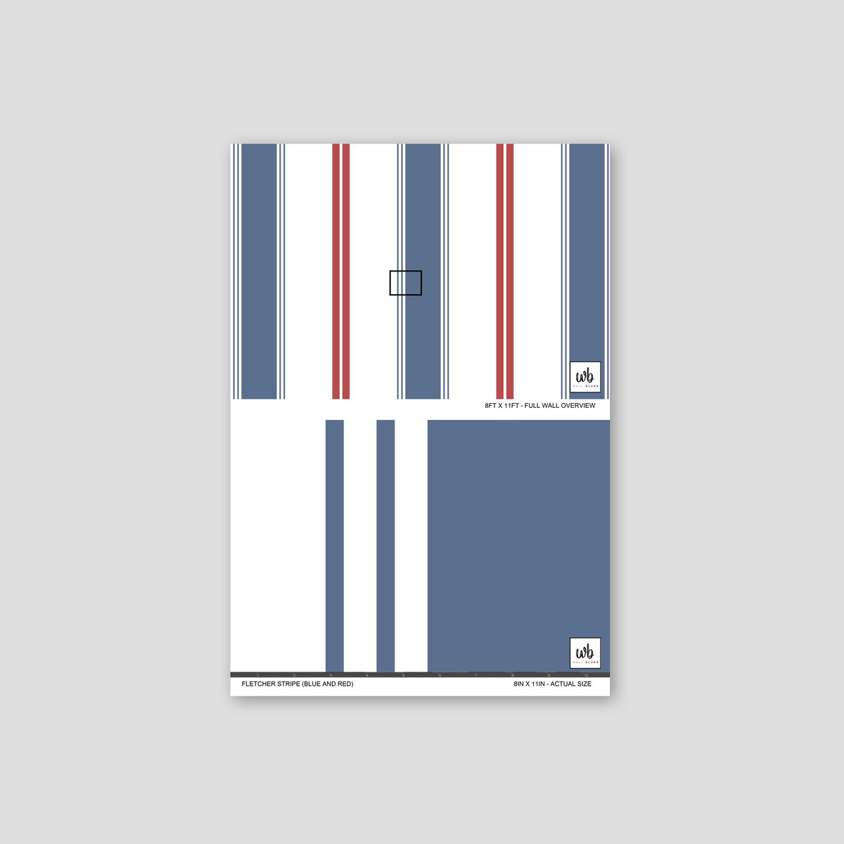 Fletcher Stripe (Blue and Red) Wallpaper