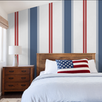 Fletcher Stripe (Blue and Red) Wallpaper