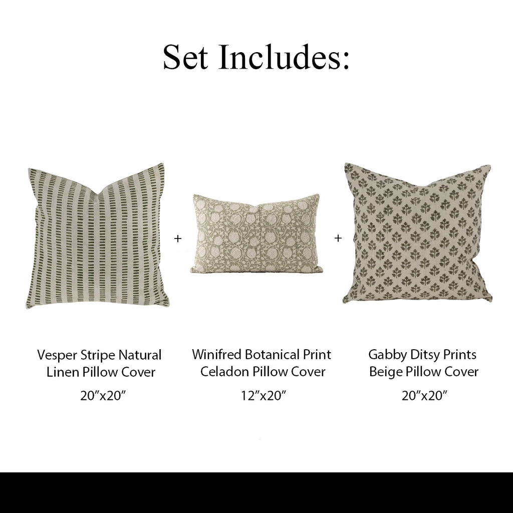 The Neutral Blend Pillow Cover (Set 3) Bundle