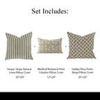 The Neutral Blend Pillow Cover (Set 3) Bundle