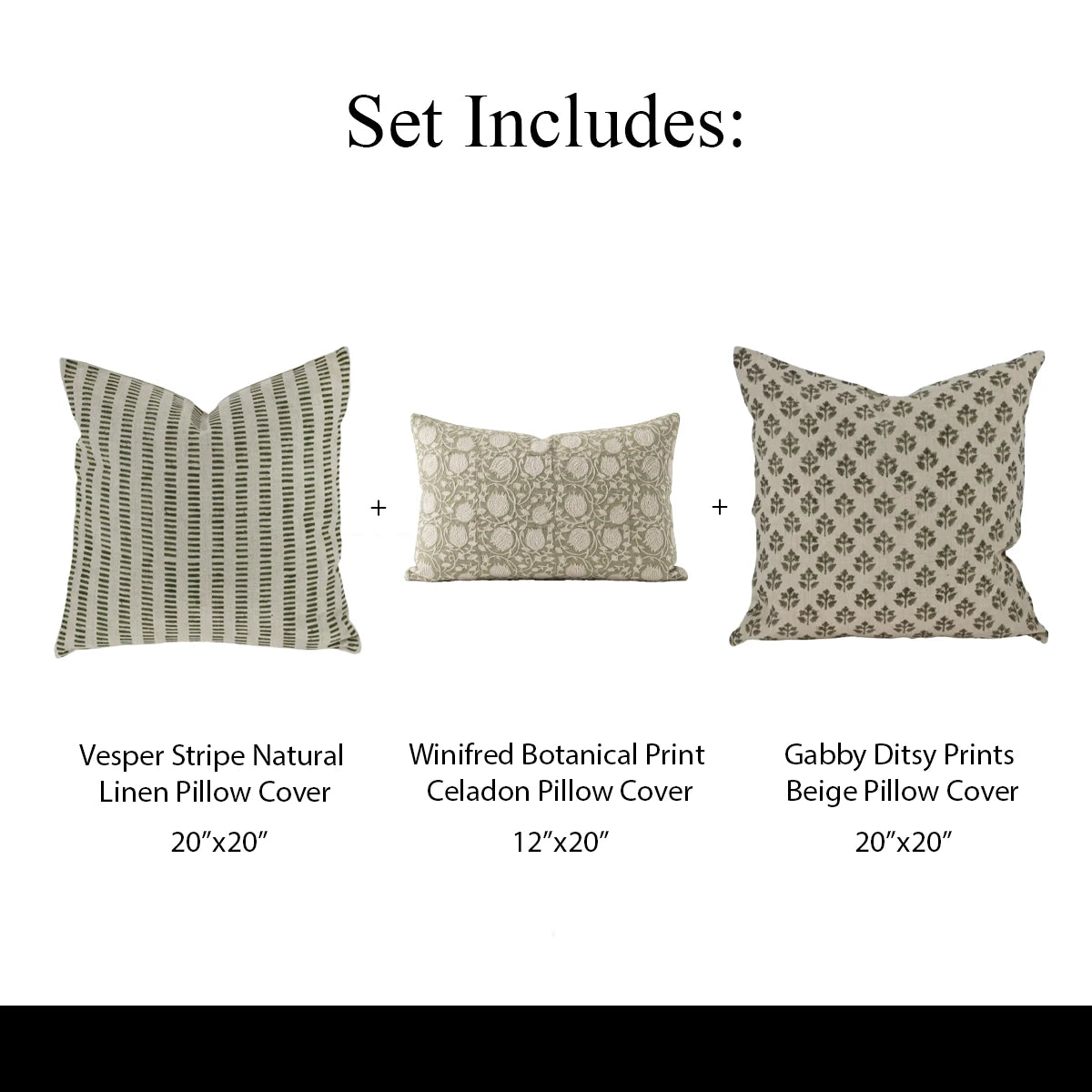 The Neutral Blend Pillow Cover (Set 3) Bundle