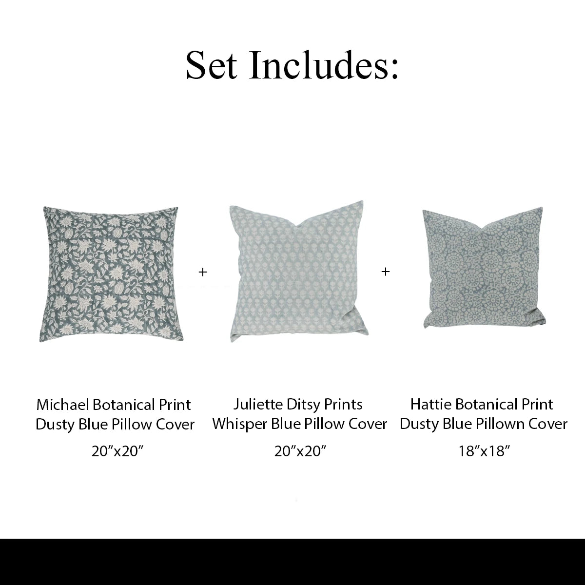 Aqua Form Pillow Cover (Set 3) Bundle