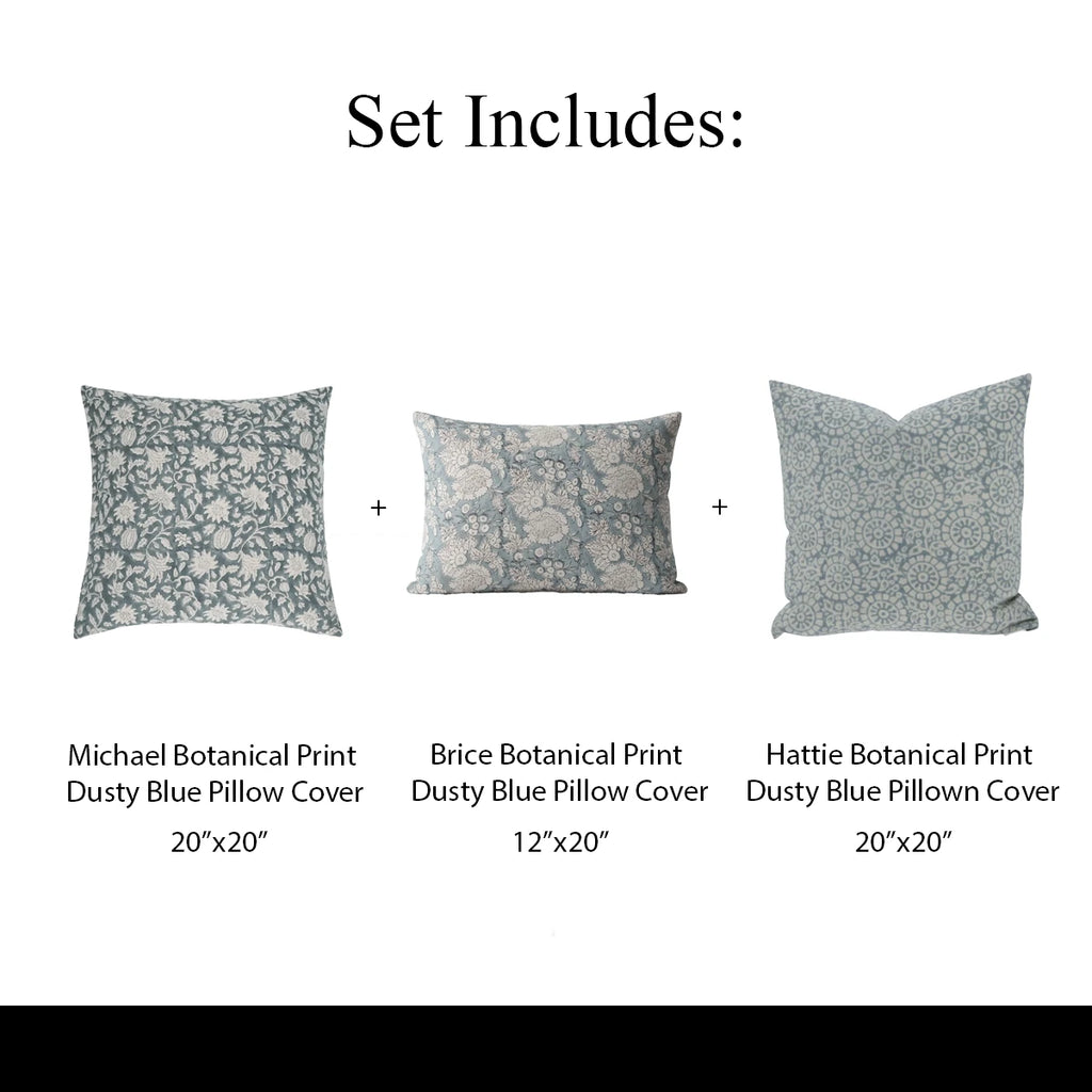 Structured Florals Pillow Cover (Set 3) Bundle