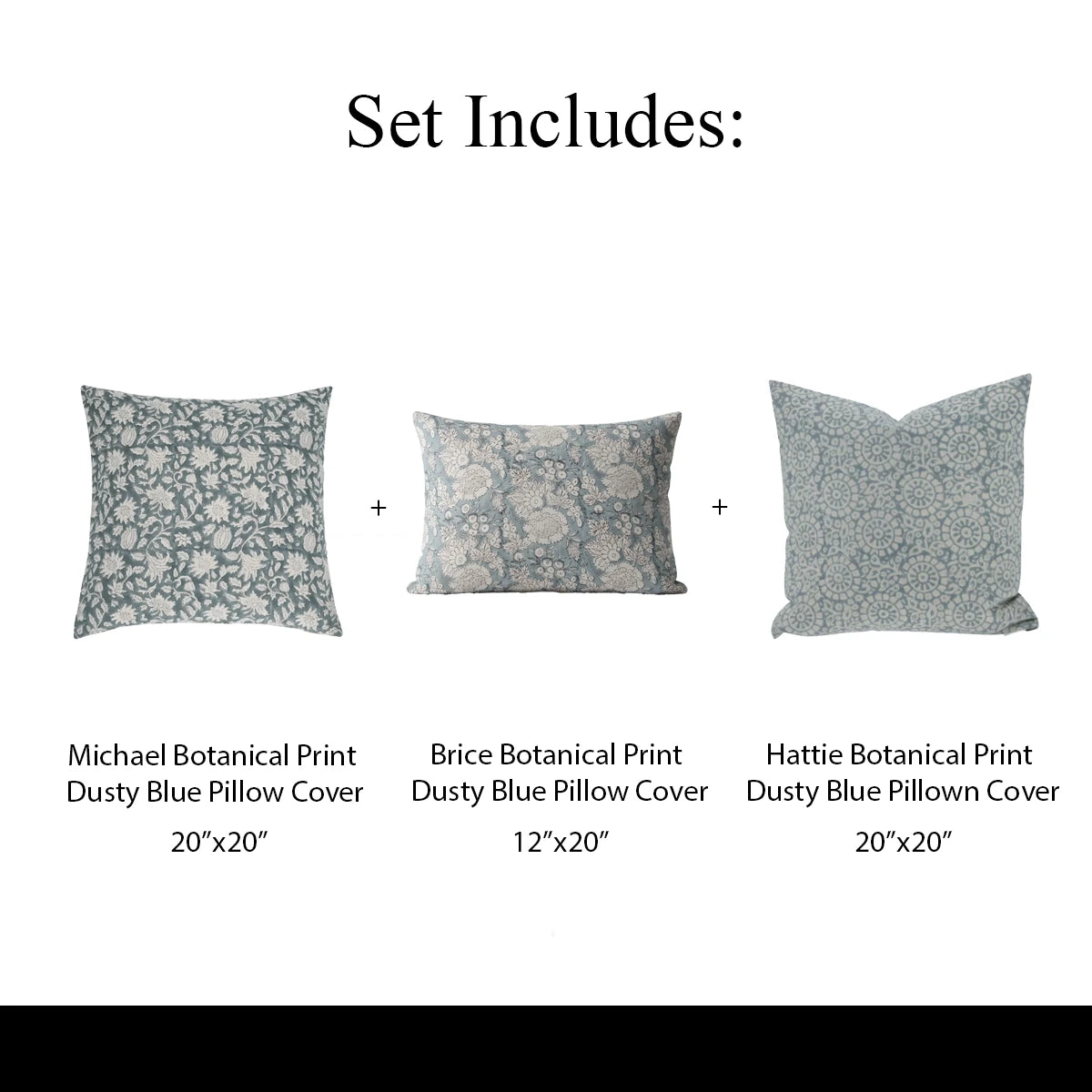 Structured Florals Pillow Cover (Set 3) Bundle