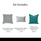 Aqua Edit Pillow Cover (Set 3) Bundle