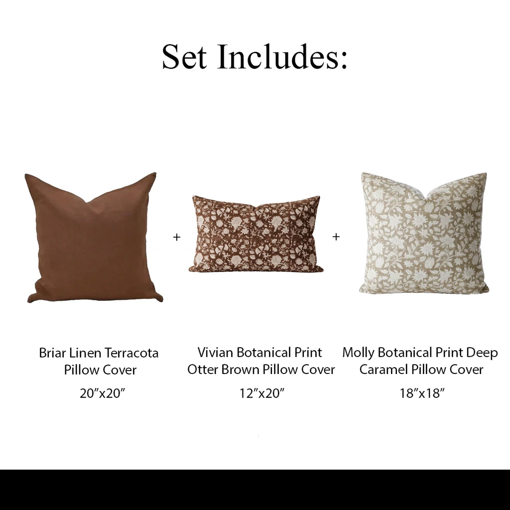 Botanic Foliage Pillow Cover (Set 3) Bundle