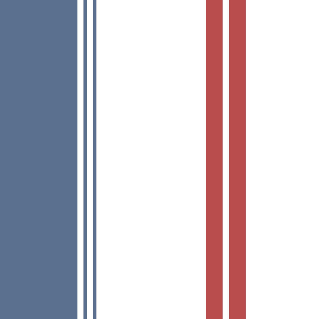 Fletcher Stripe (Blue and Red) Wallpaper