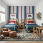 Fletcher Stripe (Blue and Red) Wallpaper