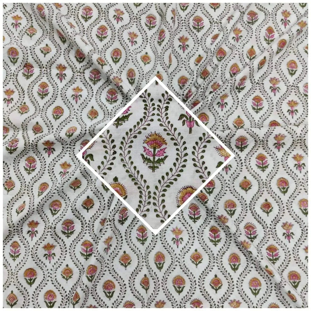 Seraphina Hand Block Printed Cotton Fabric Cotton Fabric