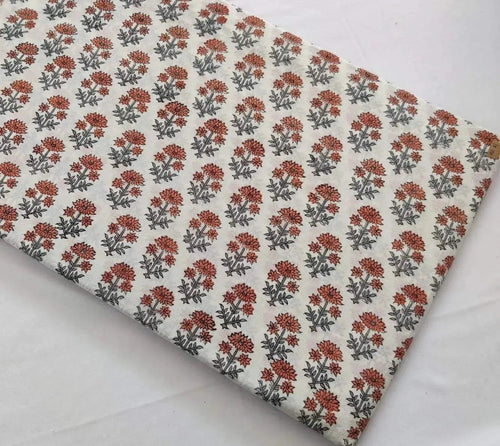Bette Block Print Indian Cotton Fabric Cotton Fabric