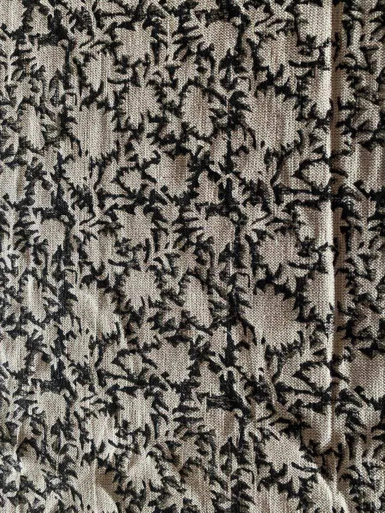 1 Yard Cut Out-Jamia Hand Block Printed Linen Fabric Linen Fabric