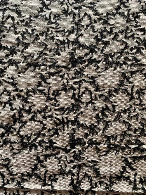1 Yard Cut Out-Jamia Hand Block Printed Linen Fabric Linen Fabric