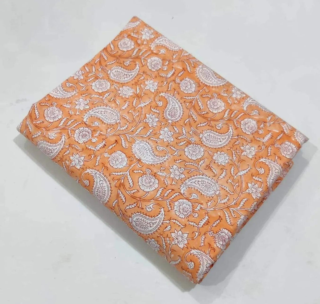 Jenny Hand Block Printed Cotton Fabric By Yard Cotton Fabric