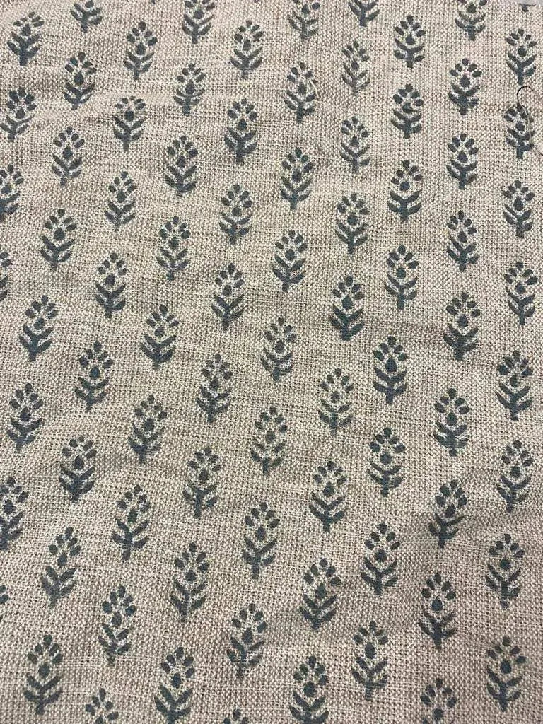 Sophia Block Print Linen Fabric Linen Fabric