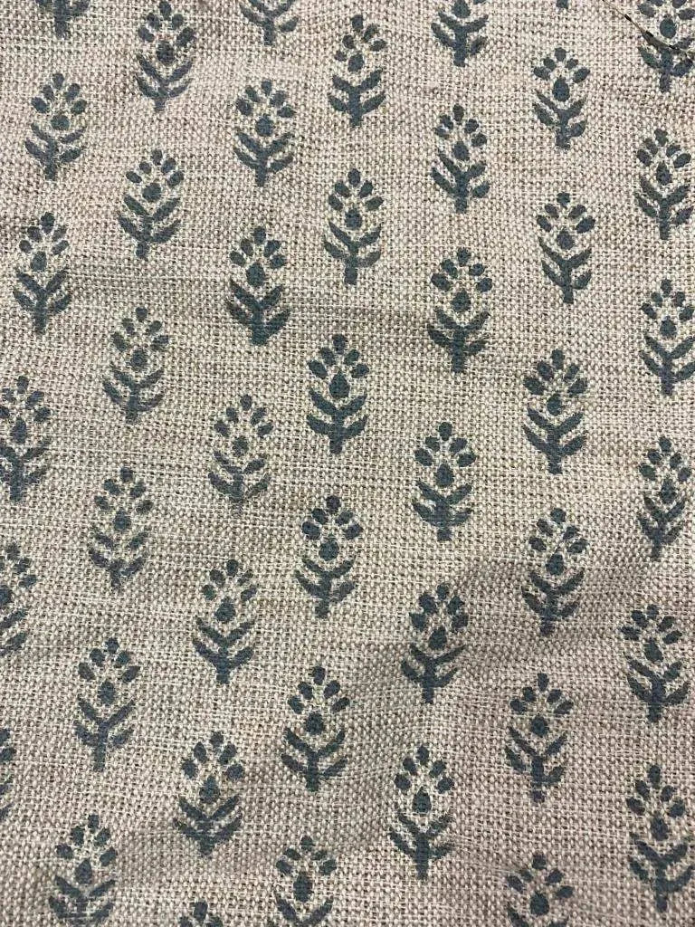 Sophia Block Print Linen Fabric Linen Fabric