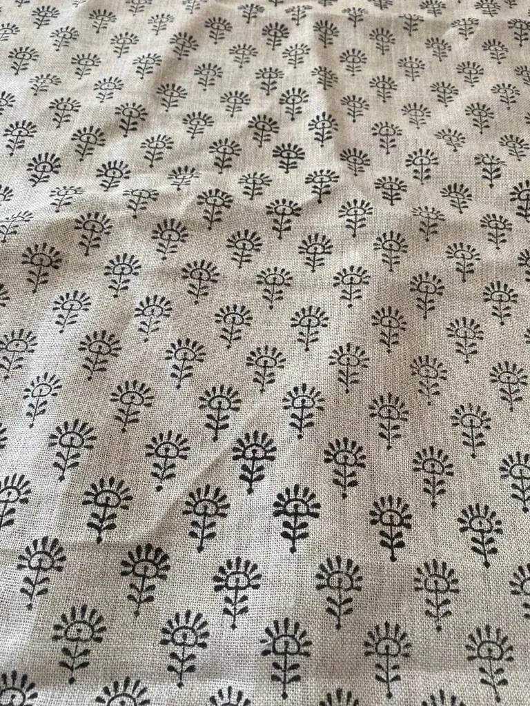 Siena Hand Block Printed Linen Linen Fabric