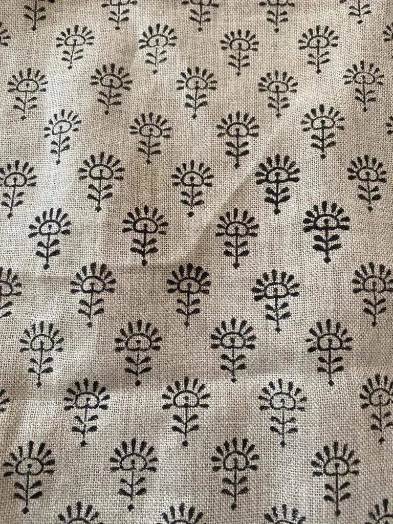 Siena Hand Block Printed Linen Linen Fabric