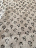 Siena Hand Block Printed Linen Black Linen Fabric