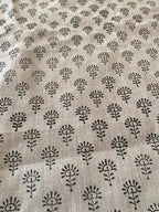 Siena Hand Block Printed Linen Black Linen Fabric