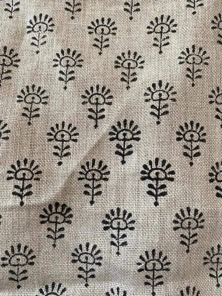 Siena Hand Block Printed Linen Linen Fabric