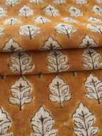 Sansa Handloom Linen Block Print Fabric Linen Fabric