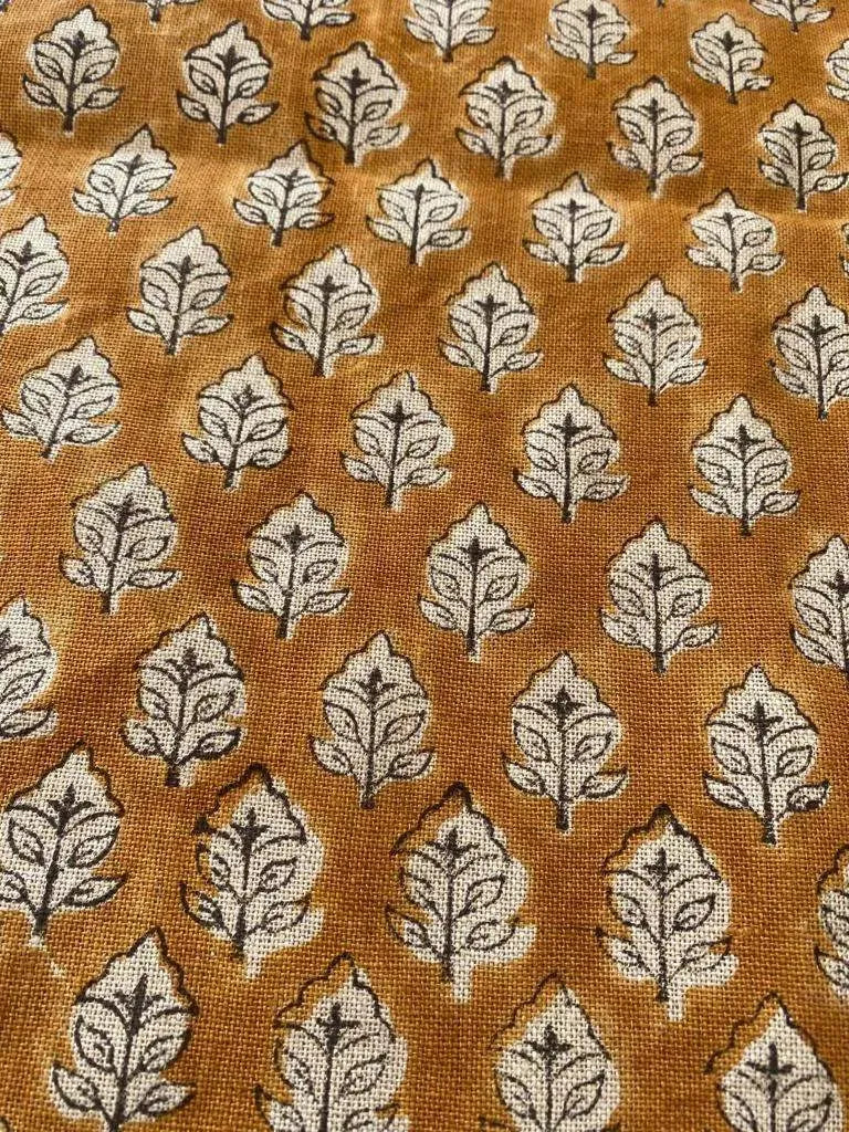 Sansa Handloom Linen Block Print Fabric Linen Fabric