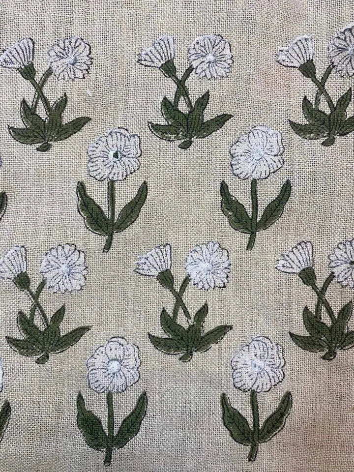 Linen fabric, Fabric by yard, Hand printed fabric, Block Print Fabric, Indian Fabric