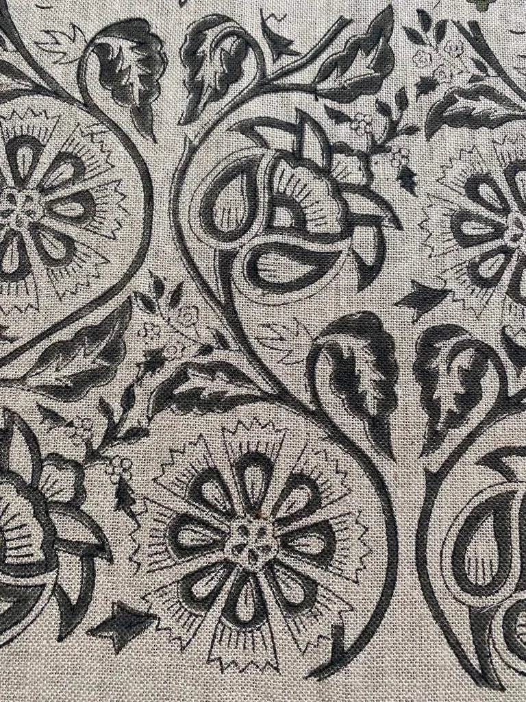 Agnes Hand Block Printed Lenin Upholstery Fabric Linen Fabric