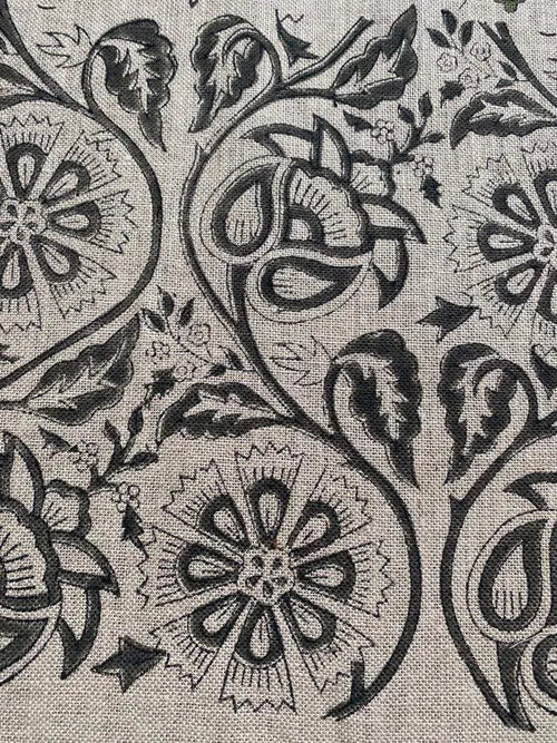 Agnes Hand Block Printed Lenin Upholstery Fabric Linen Fabric
