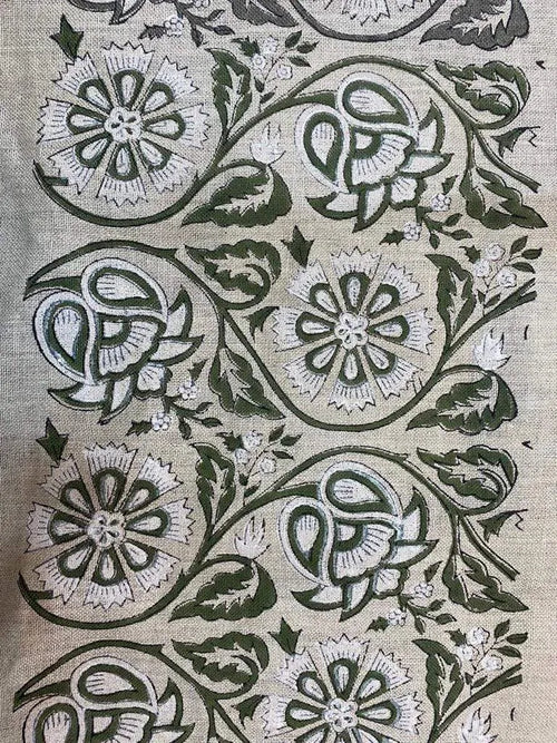 Agnes Hand Block Printed Lenin Upholstery Fabric Swatch