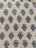Nitika Block Print Heavy Linen Fabric for Designer Upholstery Blue Linen Fabric