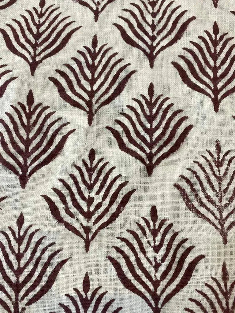Rebecca Heavy Linen Fabric Wine Red Linen Fabric