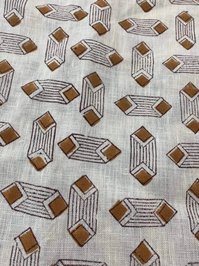 Papier Print Flower Heavy Linen Fabric Linen Fabric