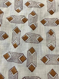Papier Print Flower Heavy Linen Fabric Dark Brown Linen Fabric