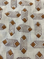 Papier Print Flower Heavy Linen Fabric Dark Brown Linen Fabric