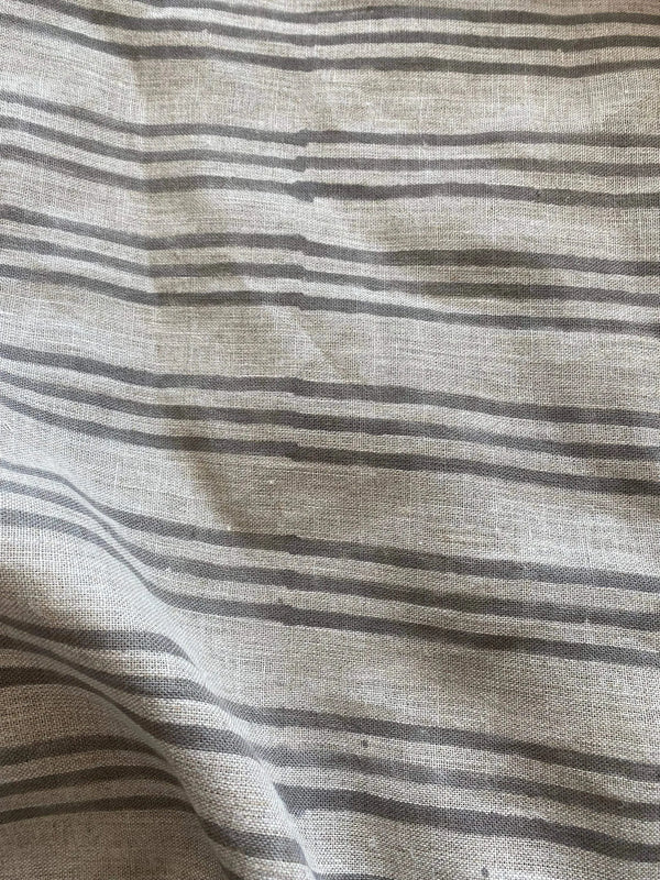 Thelma Hand Block Printed Linen Fabric for Upholstery, Curtains and more