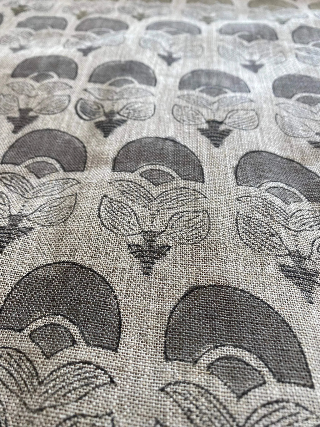 Hepburn Block Print Linen Fabric Linen Fabric