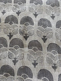 Hepburn Block Print Linen Fabric Grey Black Linen Fabric