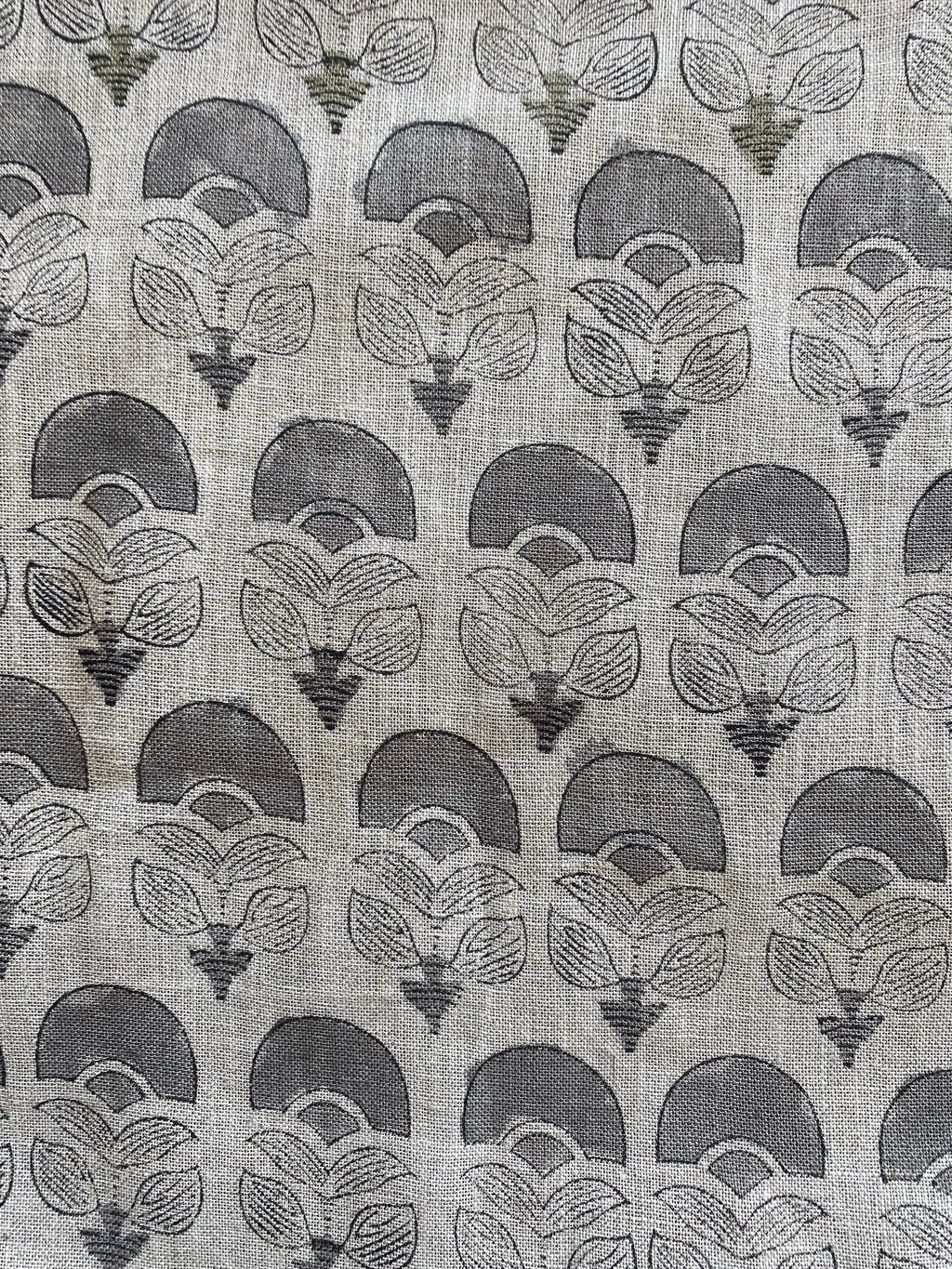 Hepburn Block Print Linen Fabric Linen Fabric
