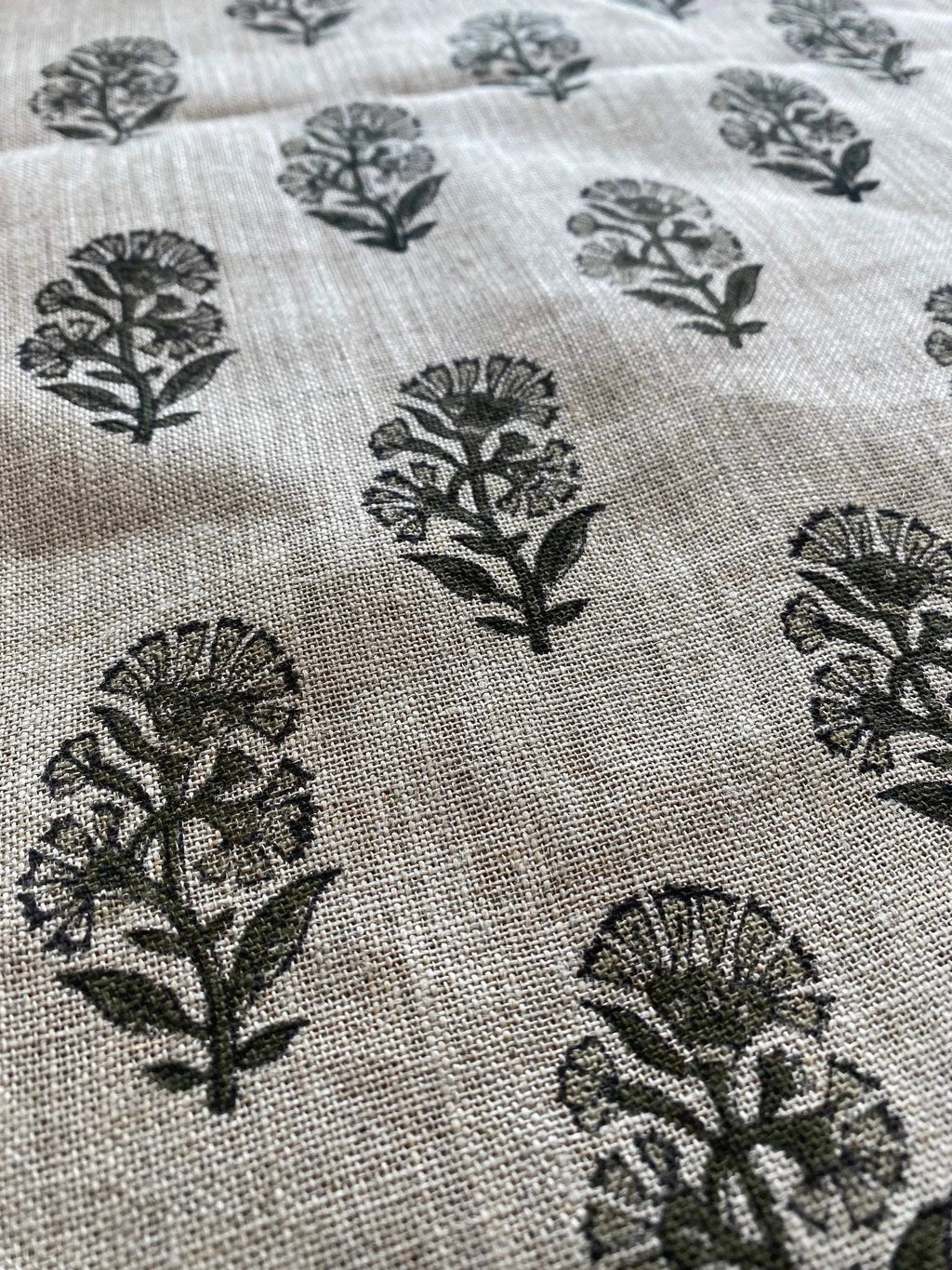 Thorian Block Printed Handloom Linen Linen Fabric