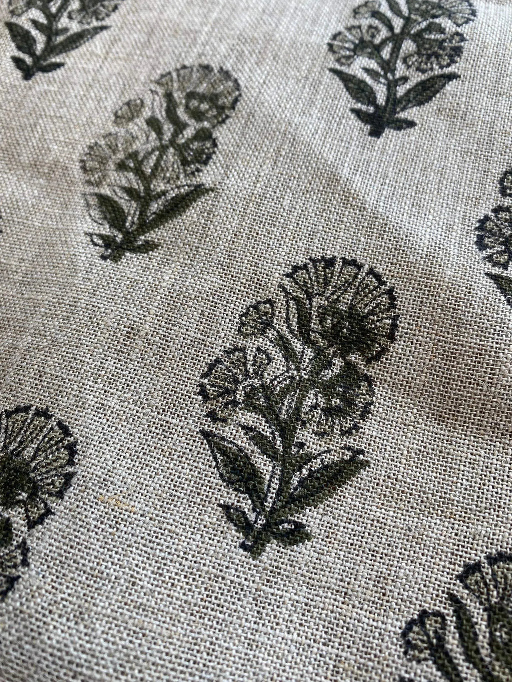 Thorian Block Printed Handloom Linen Linen Fabric