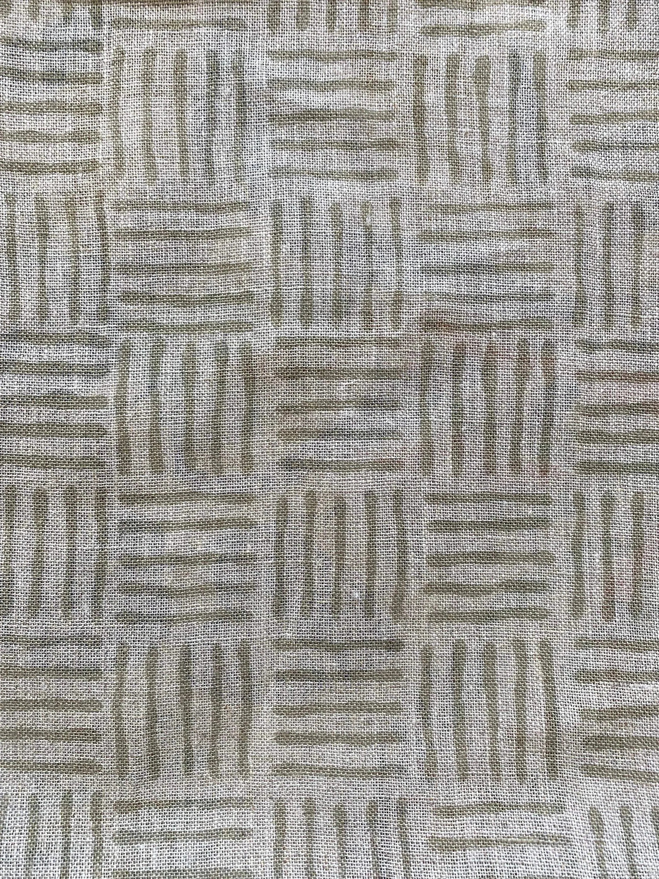 Danny Designer Hand Block Print Linen Linen Fabric