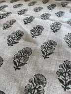 Thorian Block Printed Handloom Linen Linen Fabric