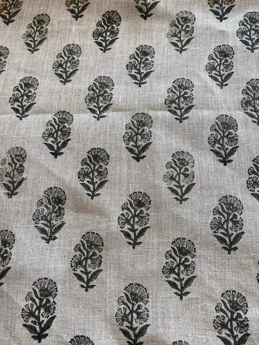 Thorian Block Printed Handloom Linen Linen Fabric