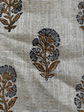 Thorian Block Printed Handloom Linen Swatch fabric swatch
